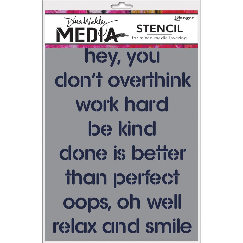 Dina Wakley Media Stencil Hey You 6" x 9" MDS47483