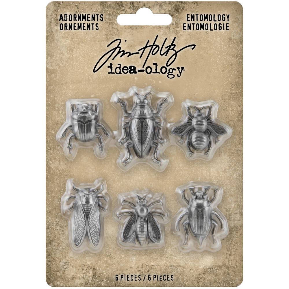 Tim Holtz idea-ology Adornments Entomology Metal Insects 6pc