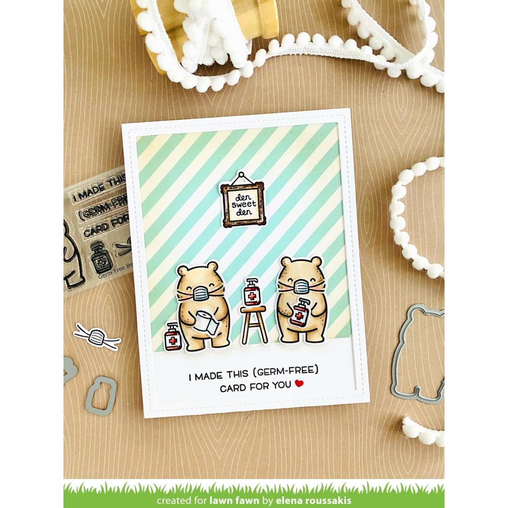 Lawn Fawn Germ Free Bear Photopolymer Clear Stamps 6pc LF2462