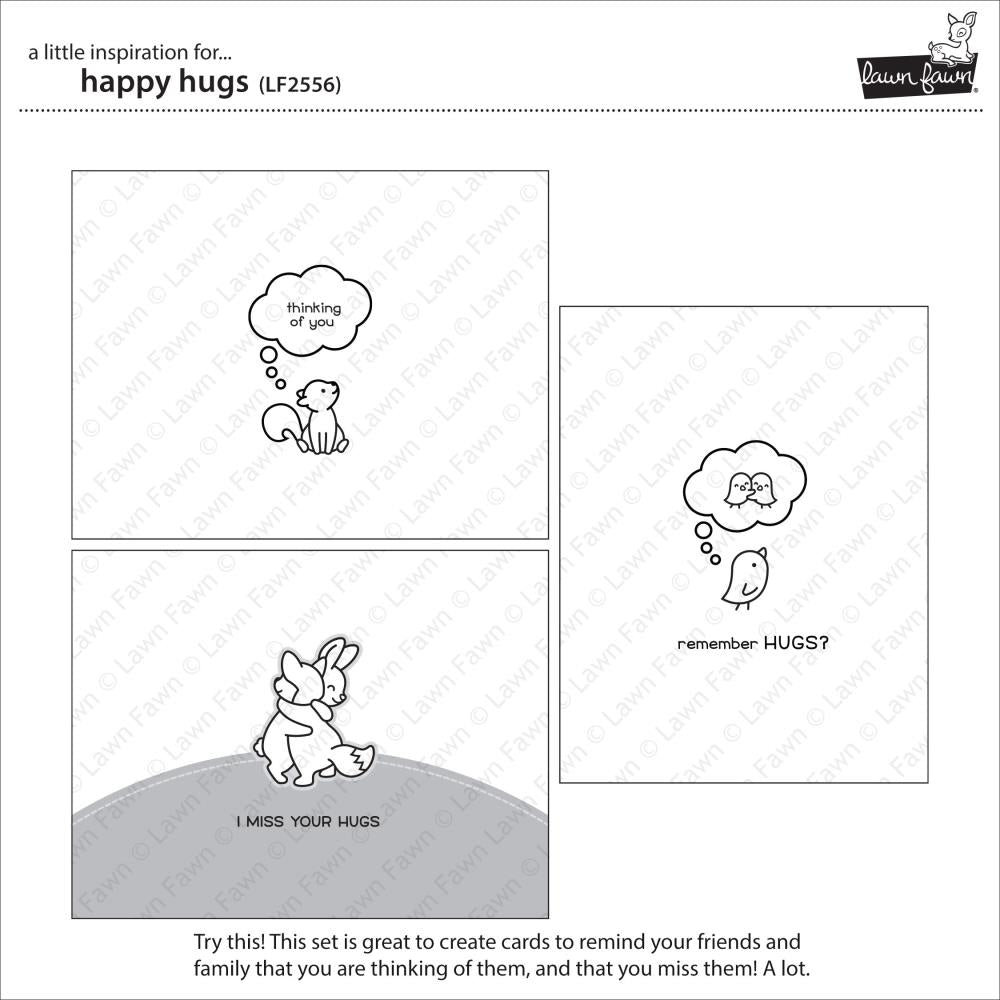 Lawn Fawn Clear Stamps Happy Hugs 20pc Photopolymer LF2556