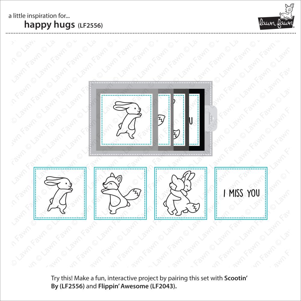 Lawn Fawn Clear Stamps Happy Hugs 20pc Photopolymer LF2556