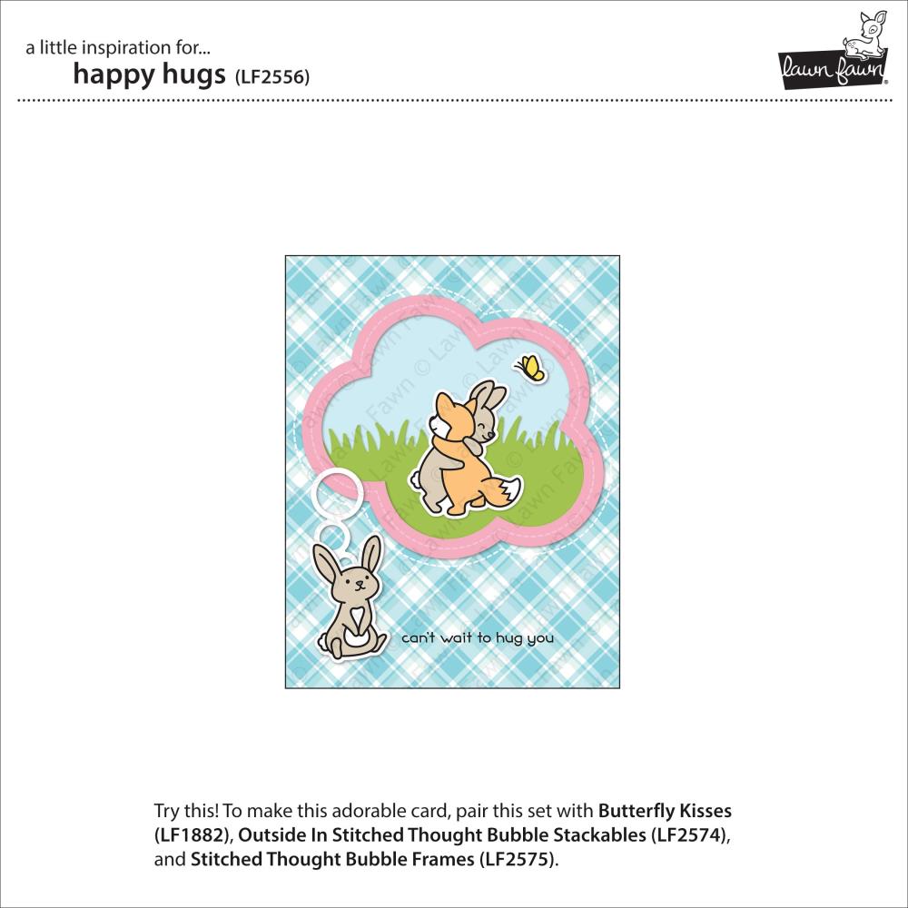 Lawn Fawn Clear Stamps Happy Hugs 20pc Photopolymer LF2556