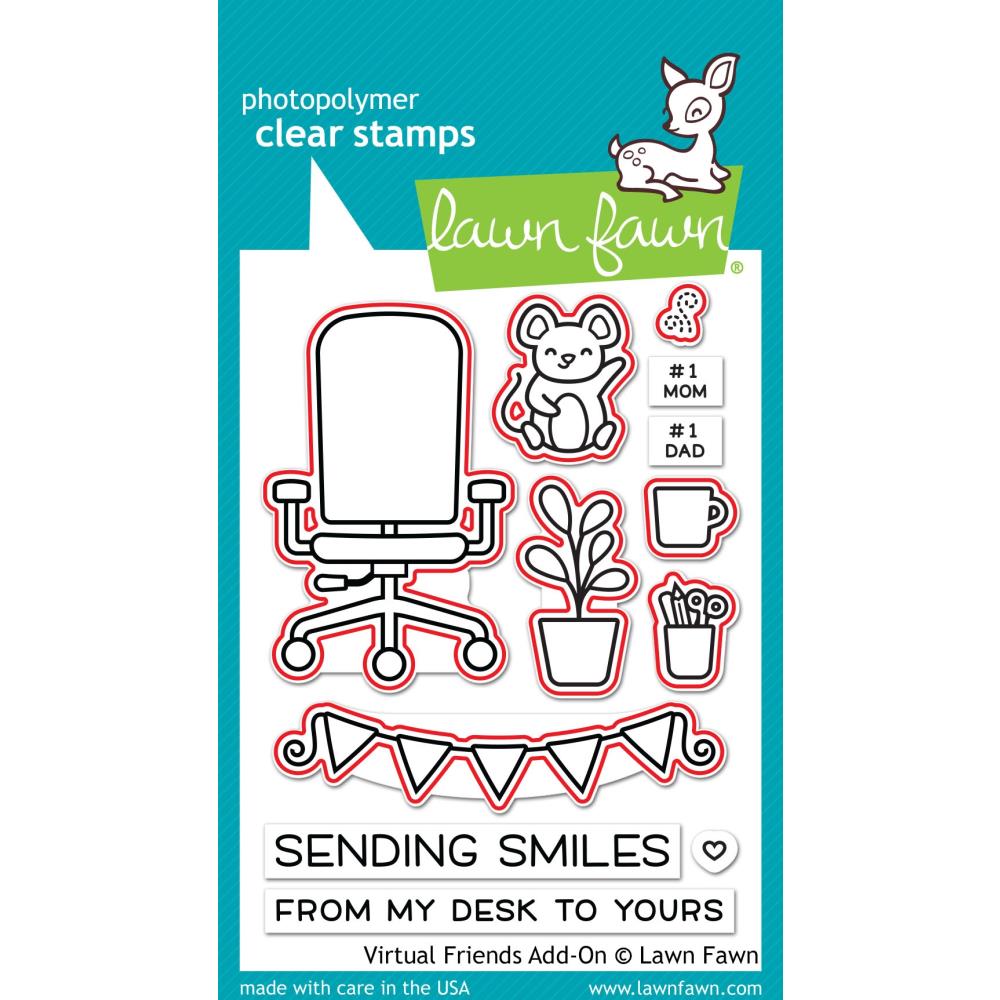 Lawn Fawn Cuts Custom Craft Dies Virtual Friends Add-On 7pc LF2559