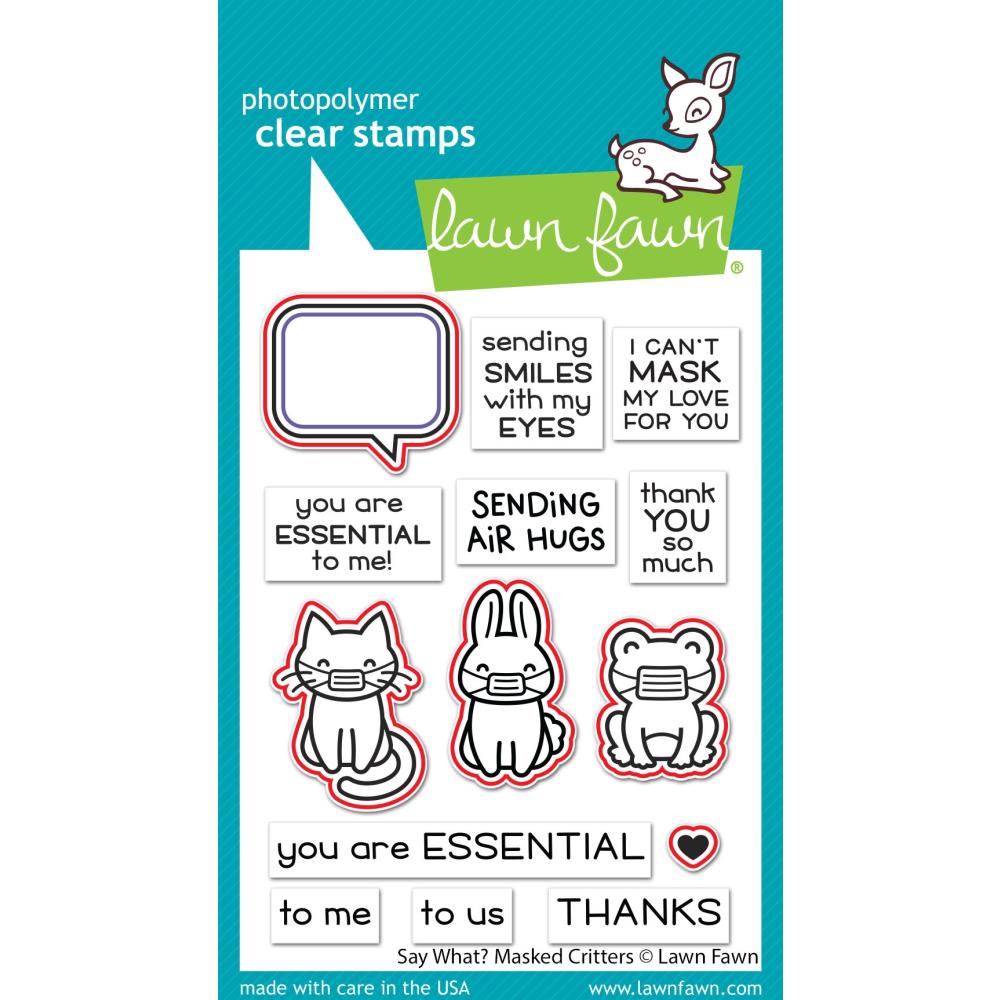 Lawn Fawn Cuts Custom Craft Dies Say What? Masked Critters 5pc LF2561
