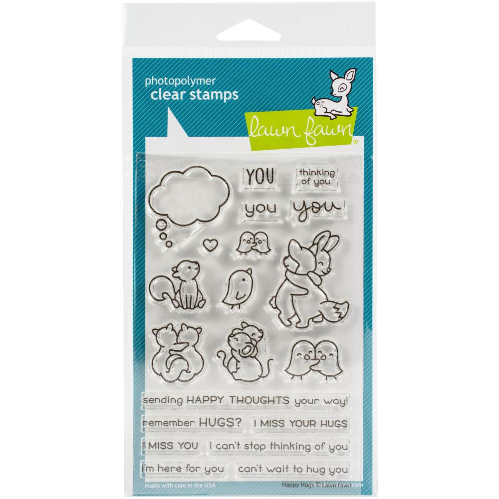 Lawn Fawn Clear Stamps Happy Hugs 20pc Photopolymer LF2556