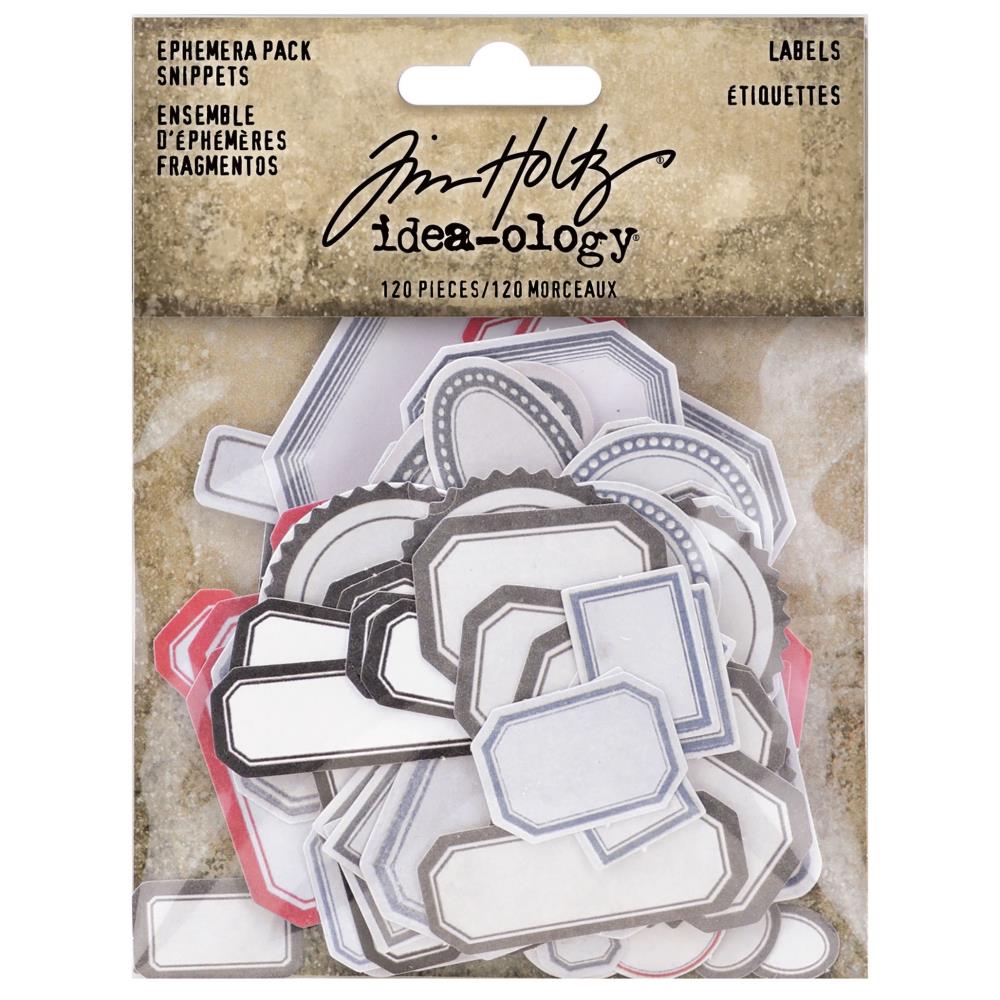 Tim Holtz idea-ology Ephemera Pack LABELS SNIPPETS Die Cuts 120pc