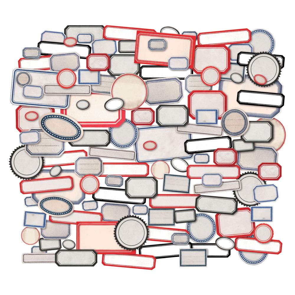 Tim Holtz idea-ology Ephemera Pack LABELS SNIPPETS Die Cuts 120pc