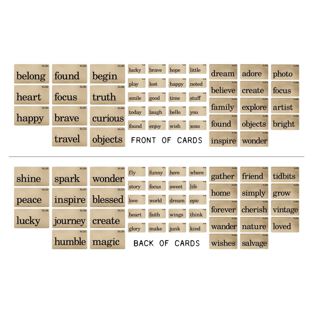 Tim Holtz idea-ology Flashcards Double Sided 45pc
