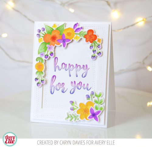 Avery Elle Floral Frame Photopolymer Clear Stamps Made in USA