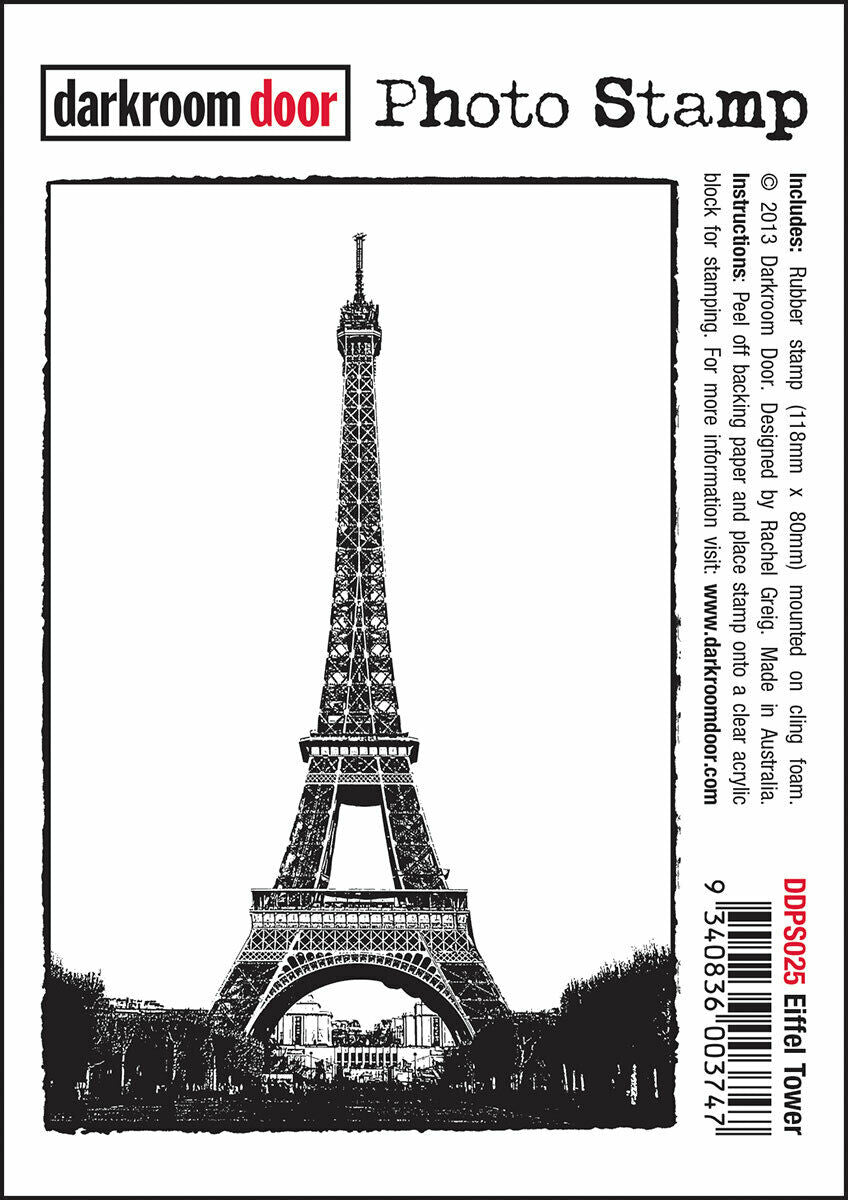 Darkroom Door Photo Rubber Stamp Eiffel Tower - 80 x 118mm
