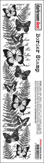 Darkroom Door Border Rubber Stamp Butterfly Garden 300mm x 56mm
