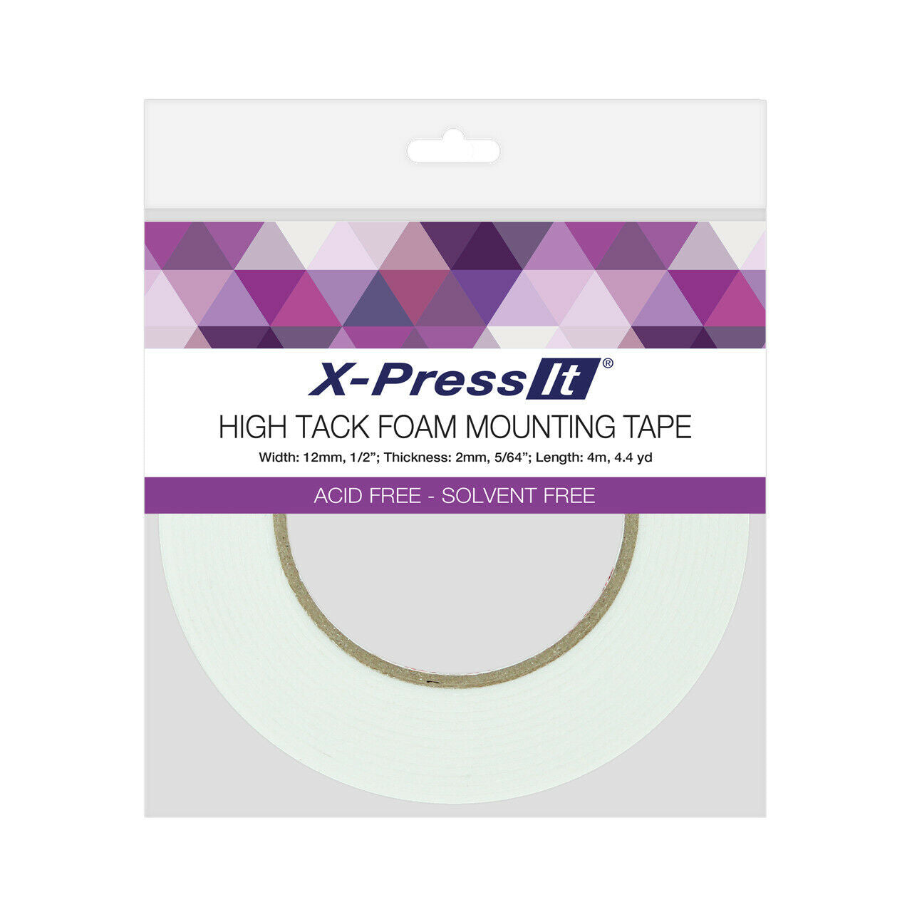 X-Press It High Tack Foam Mounting Tape 12mm x 2mm x 4m