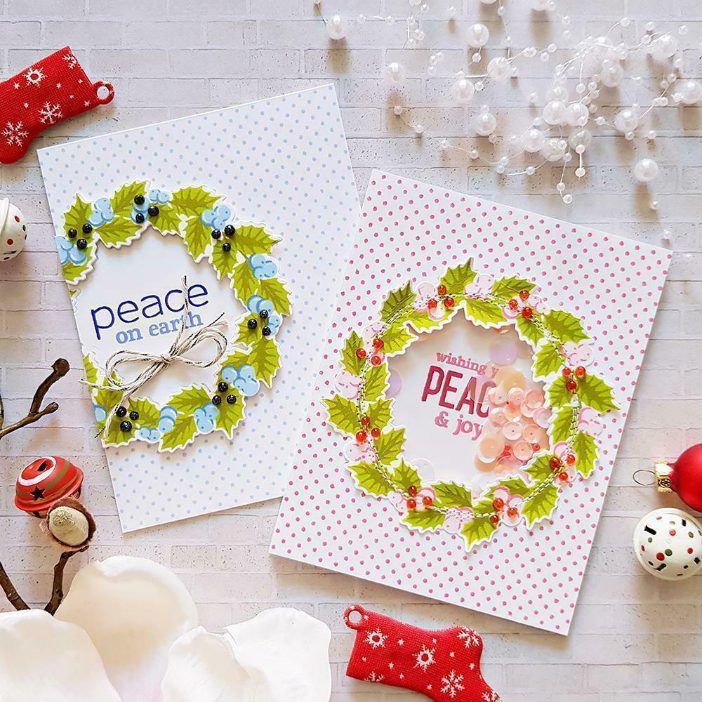 Altenew Peaceful Wreath Clear Stamps 28pcs Christmas Made in USA