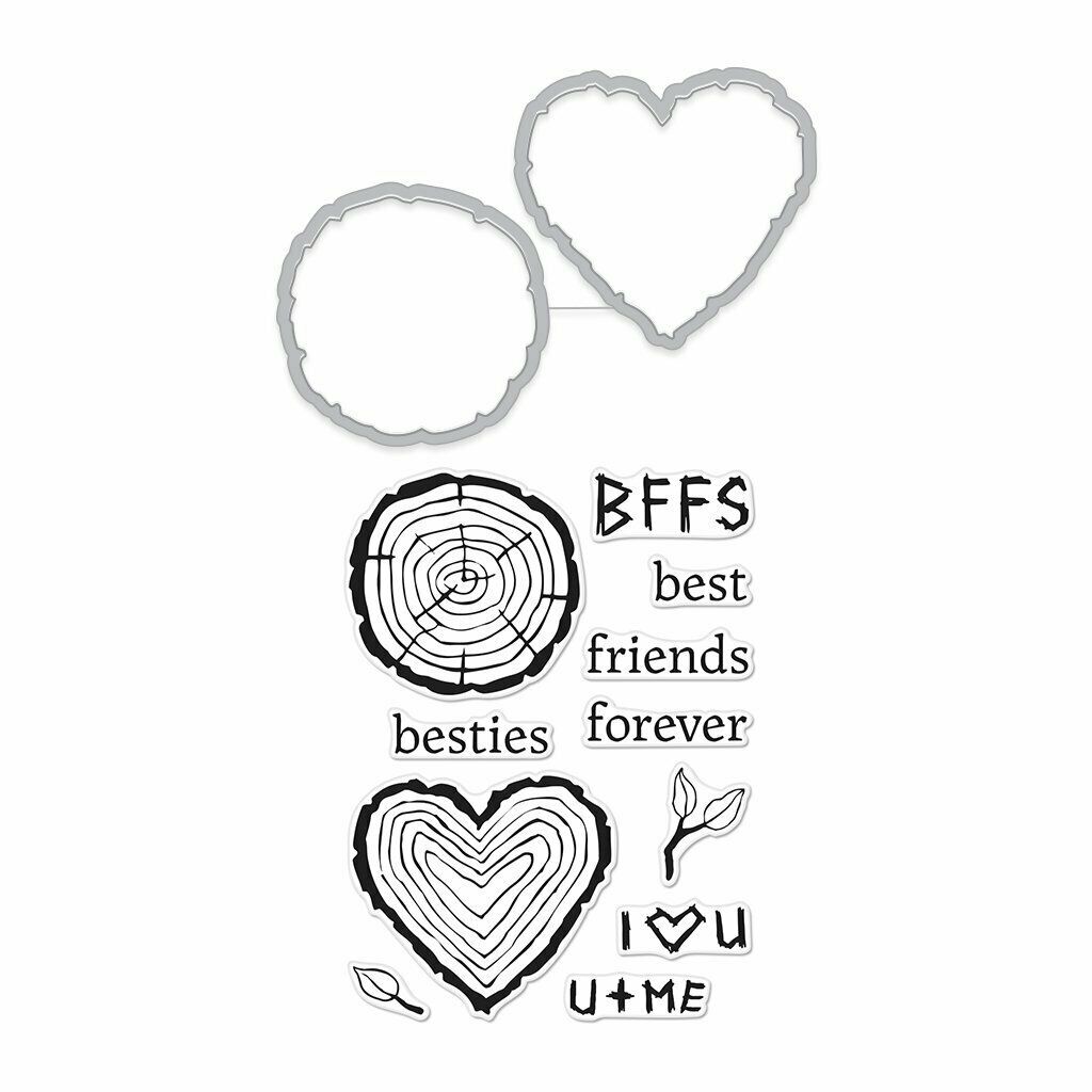 Hero Arts Besties Clear Stamps and Dies Stamp & Cut 11 Stamps 2 Dies