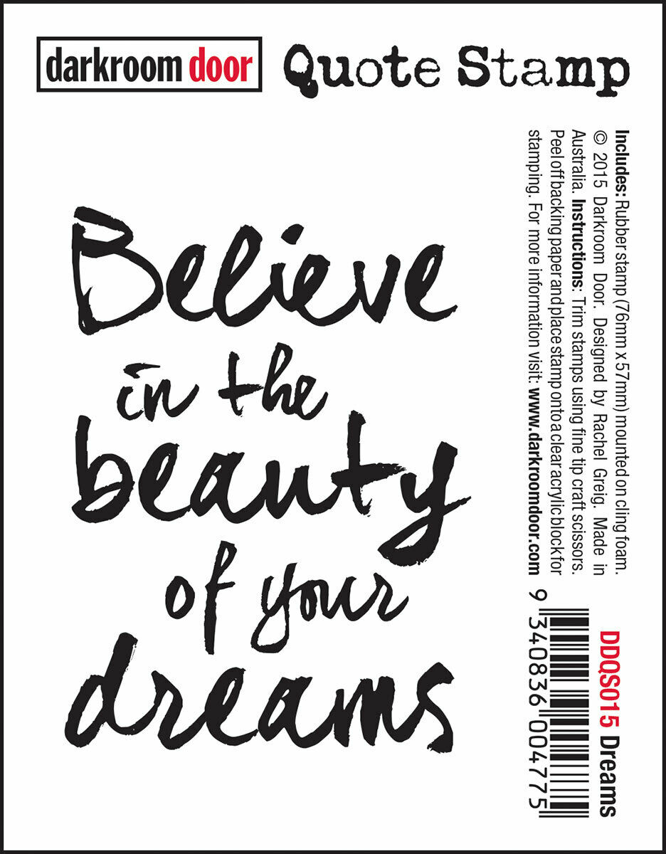Darkroom Door Quote Rubber Stamp Dreams 59mm x 84mm
