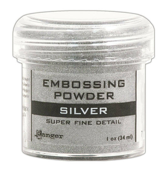 Ranger Embossing Powder Silver Super Fine 1oz Jar Weight 0.56oz/16gr