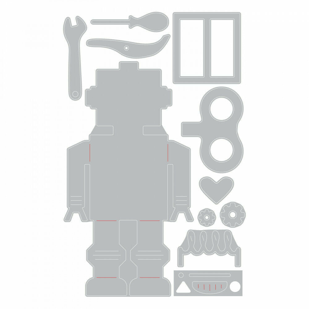 Sizzix Thinlits Dies 50s Robot Georgie Evans 11pcs 663315
