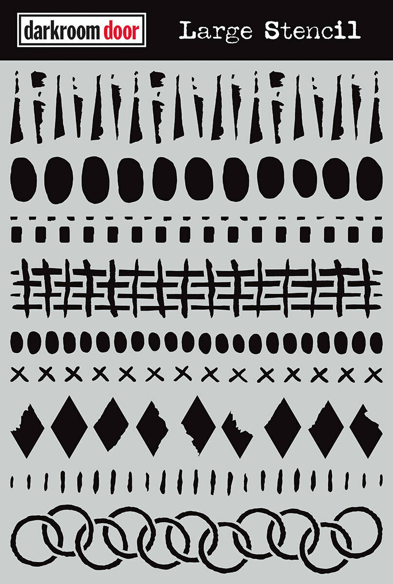 Darkroom Door Large Stencil Grunge Borders 9 x 12 inch Plastic