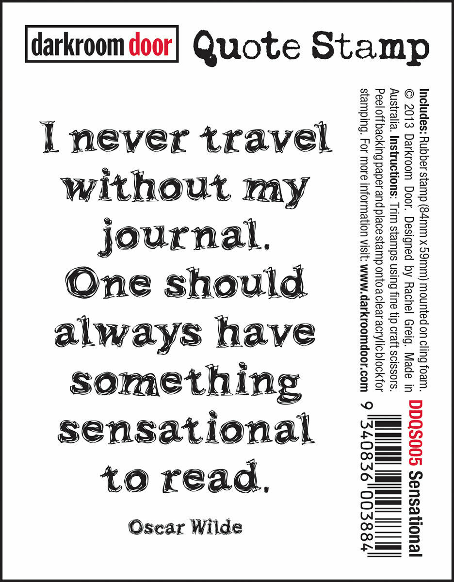 Darkroom Door Quote Rubber Stamp Sensational 59mm x 84mm