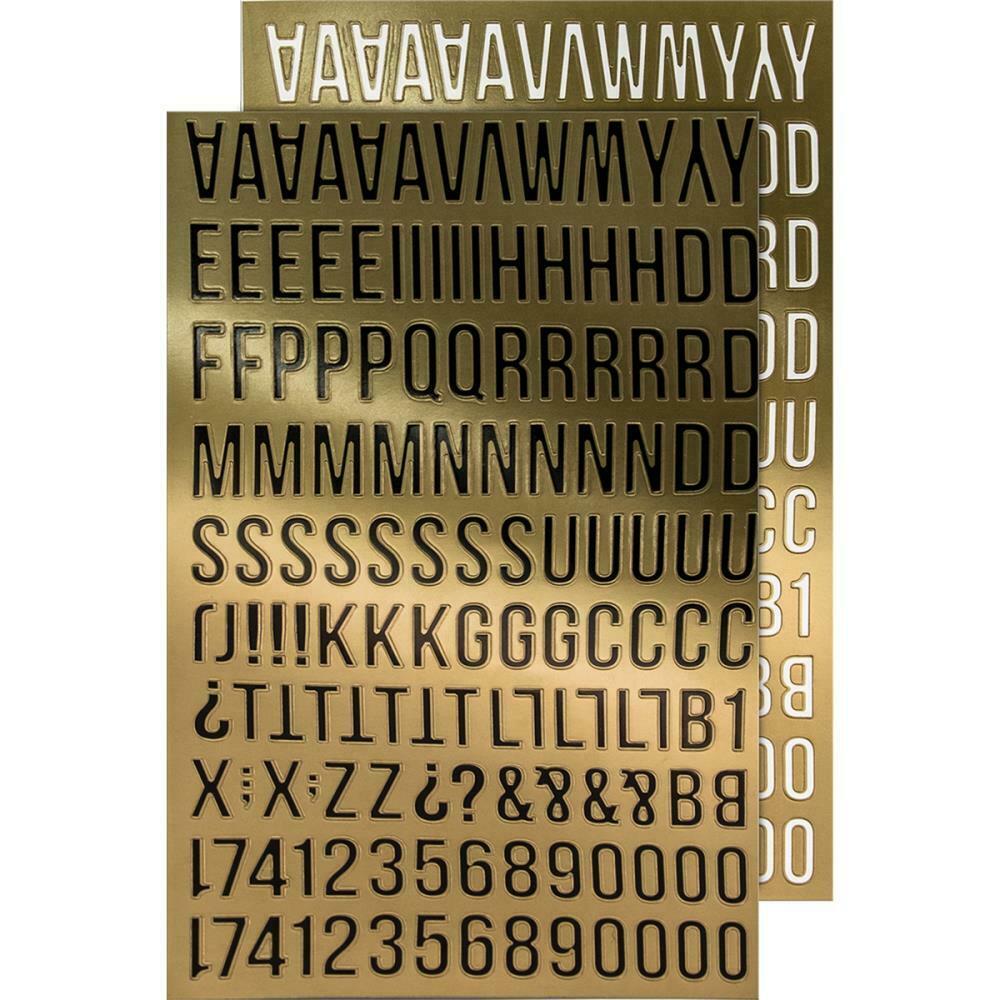 Tim Holtz idea-ology Metallic Finish Stickers Alphabet Gold 568 Stickers