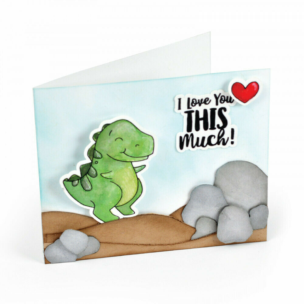 Sizzix T-Rex Framelits with Clear Stamps 7 Dies plus 5 Stamps