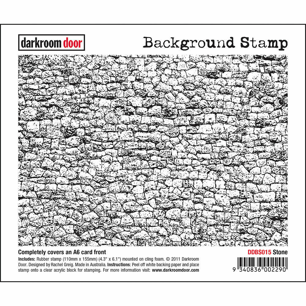 Darkroom Door Background Rubber Stamp Stone 110mm x 155mm