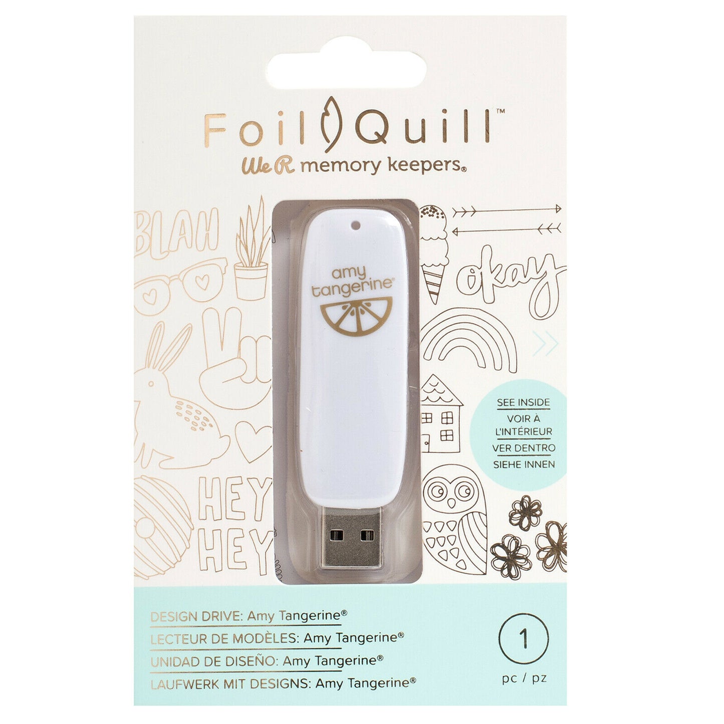We R Memory Keepers Amy Tangerine Foil Quill Design Drive USB Art Stick 200 Designs