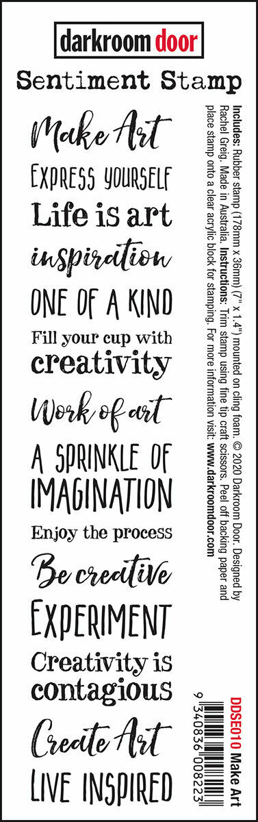 Darkroom Door Sentiment Rubber Stamp Make Art 36mm x 178mm