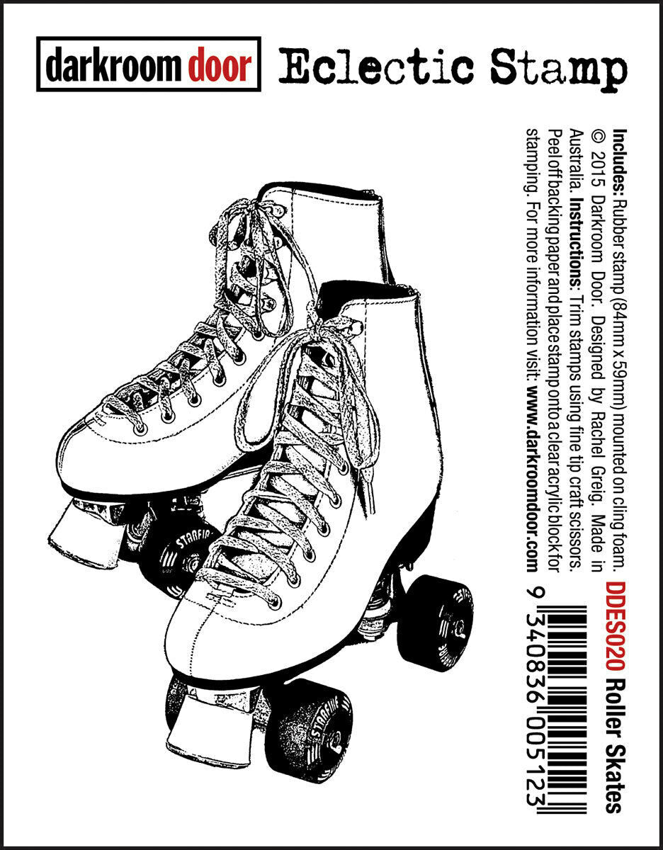 Darkroom Door Eclectic Rubber Stamp Roller Skates