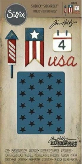 Sizzix Sidekick Dies Side-Order Americana Thinlits Texture Fades Tim Holtz