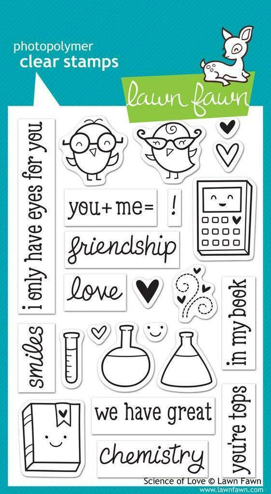 Lawn Fawn Clear Stamps Science of Love 23pc Photopolymer LF597