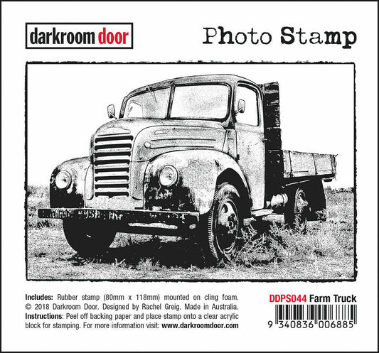 Darkroom Door Photo Rubber Stamp Farm Truck - 118mm x 80mm