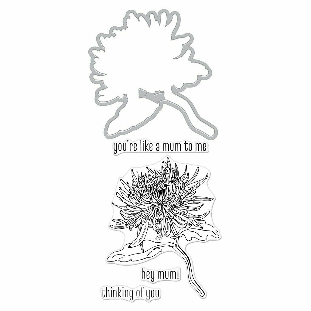 Hero Arts Mum Clear Stamps and Die Florals Stamp & Cut 4 Stamps 1 Dies