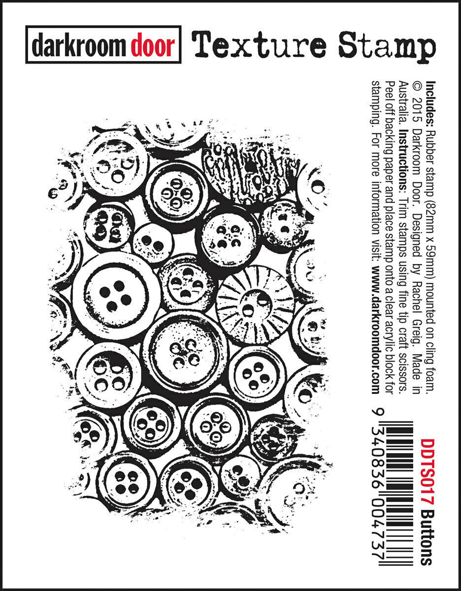 Darkroom Door Texture Rubber Stamp Buttons 59mm x 82mm