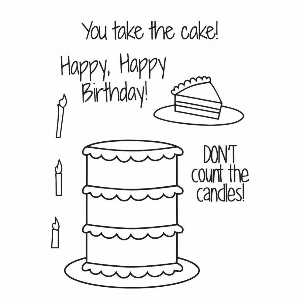 Sizzix Take the Cake Framelits with Clear Stamps 8 Dies plus 8 Stamps