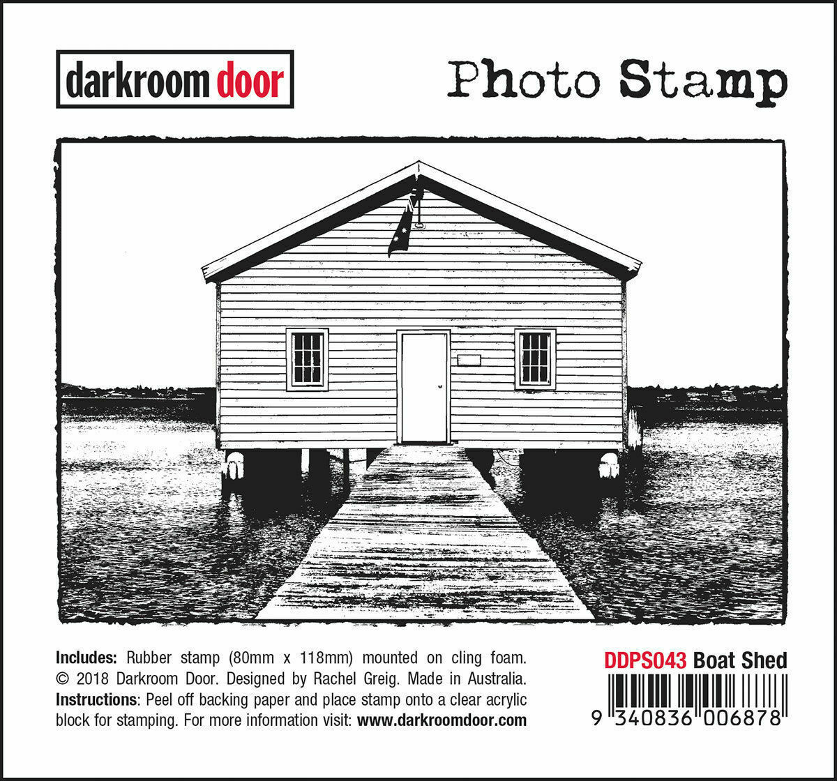 Darkroom Door Photo Rubber Stamp Boat Shed - 118mm x 80mm