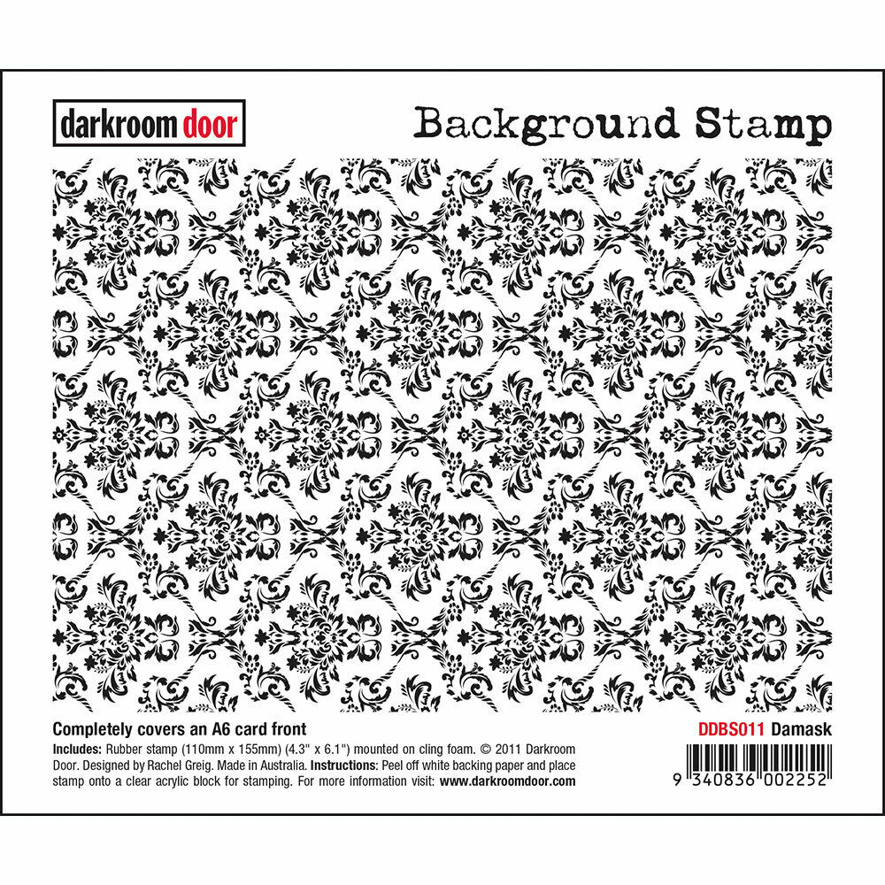 Darkroom Door Background Rubber Stamp Damask 110mm x 155mm