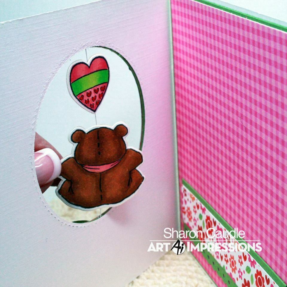 Art Impressions Mini Bear Spinner Set Rubber Cling Stamps and Dies 6pc