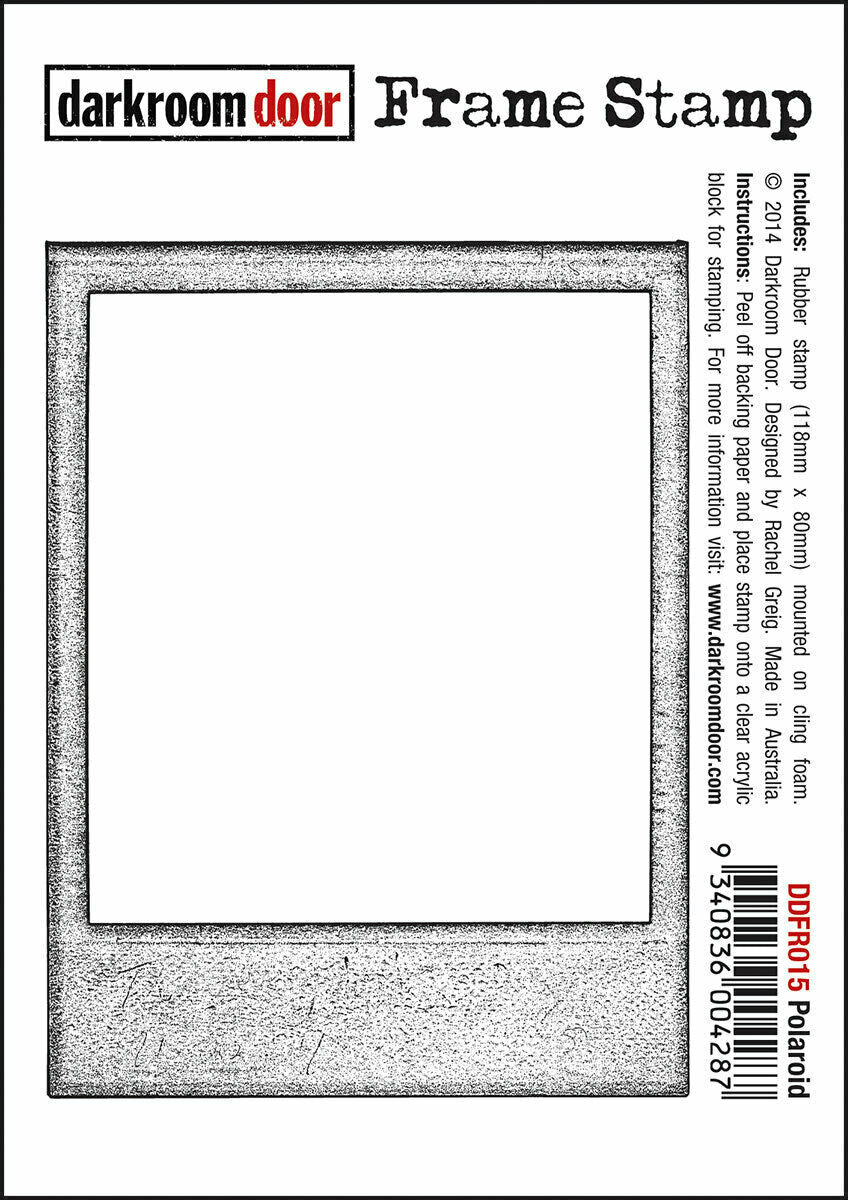 Darkroom Door Frame Polaroid Rubber Stamp 80mm x 118mm
