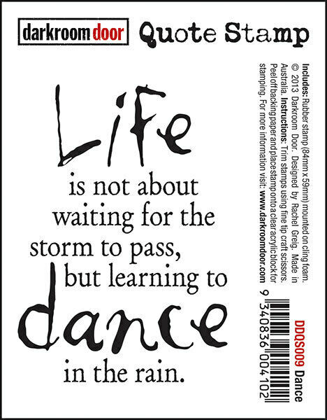Darkroom Door Quote Rubber Stamp Dance 59mm x 84mm