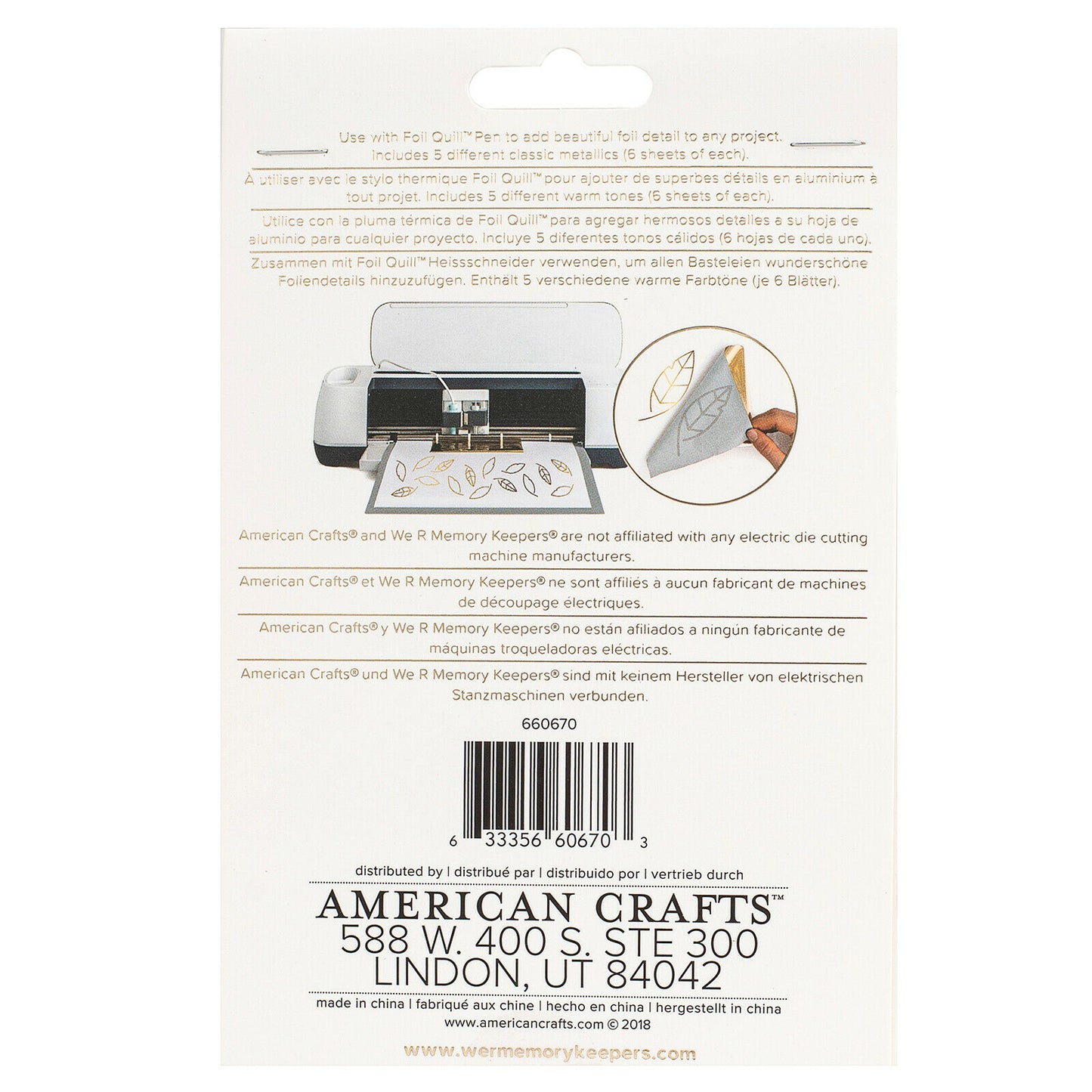 We R Memory Keepers Foil Quill Heat Activated Sheets Shining Starling 4" x 6"