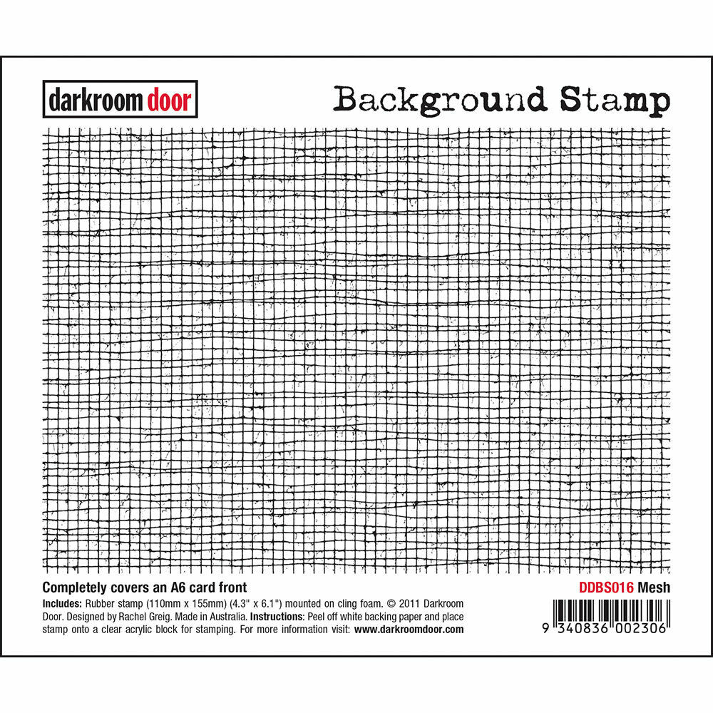 Darkroom Door Background Rubber Stamp Mesh 110mm x 155mm