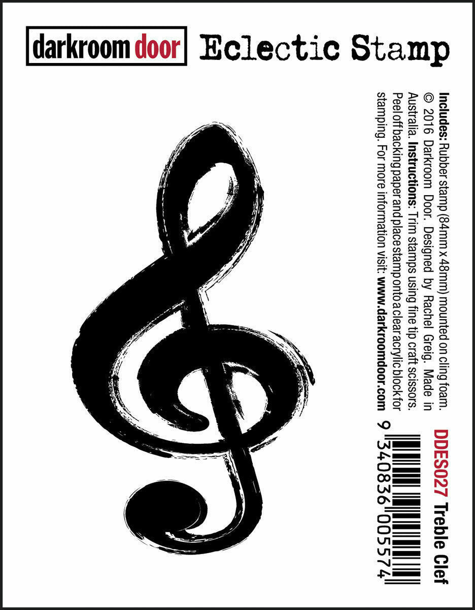 Darkroom Door Eclectic Rubber Stamp Treble Clef