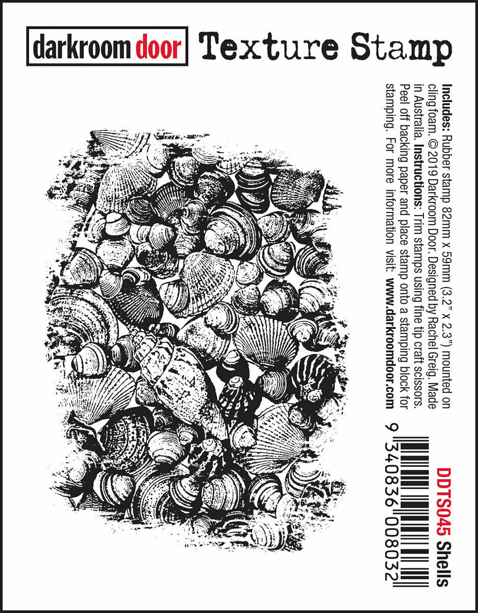 Darkroom Door Texture Rubber Stamp Shells 59mm x 82mm