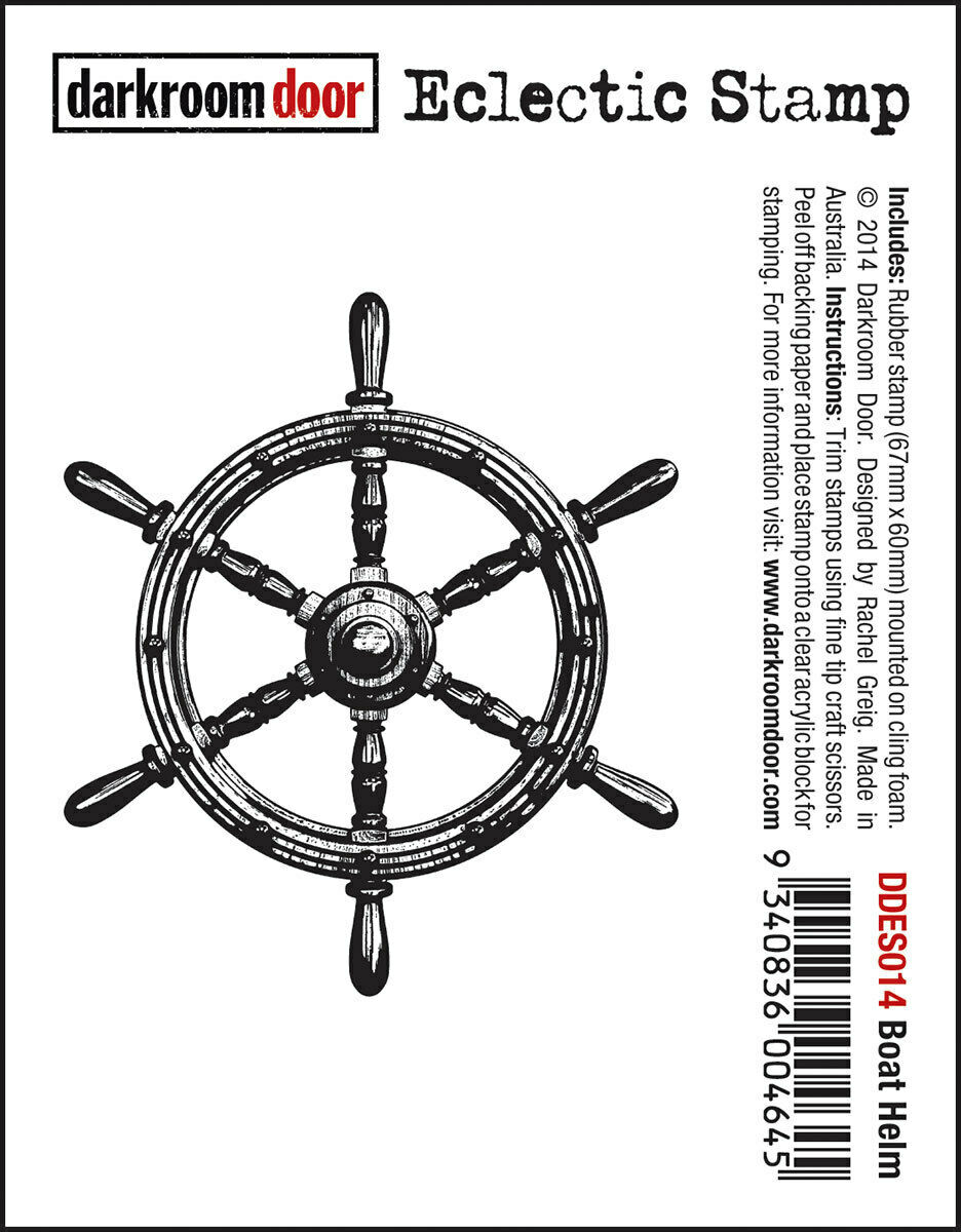 Darkroom Door Eclectic Rubber Stamp Boat Helm