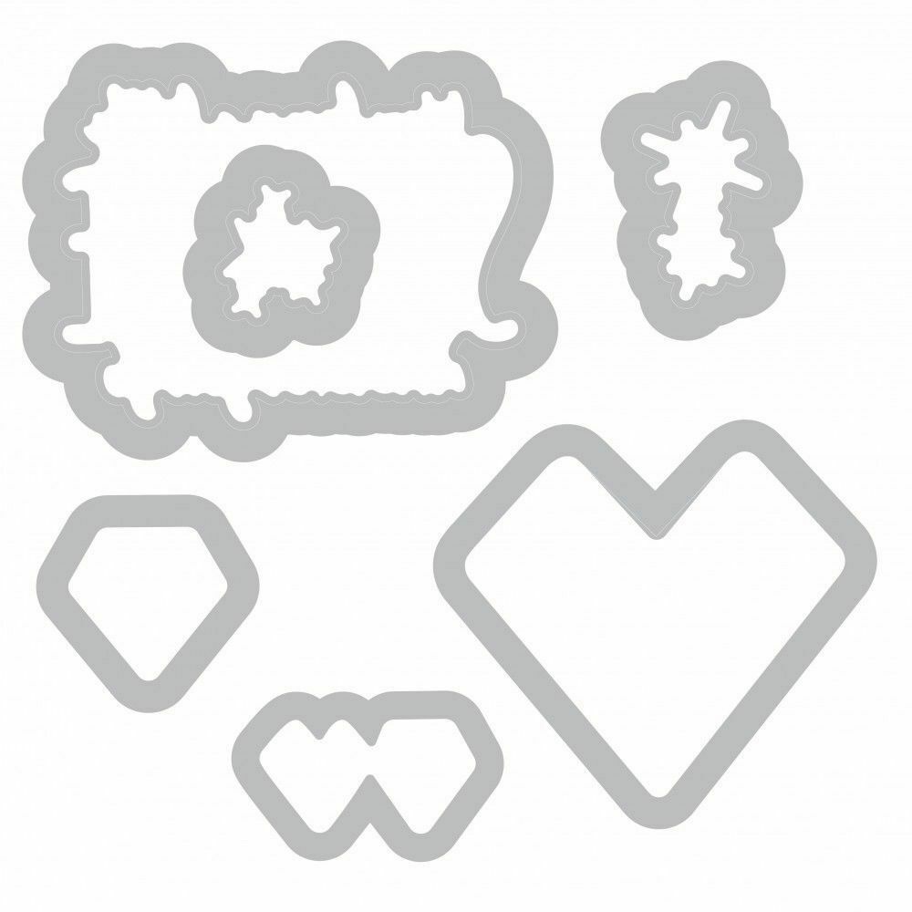 Sizzix Sparkle Framelits with Clear Stamps 6 Dies plus 6 Stamps