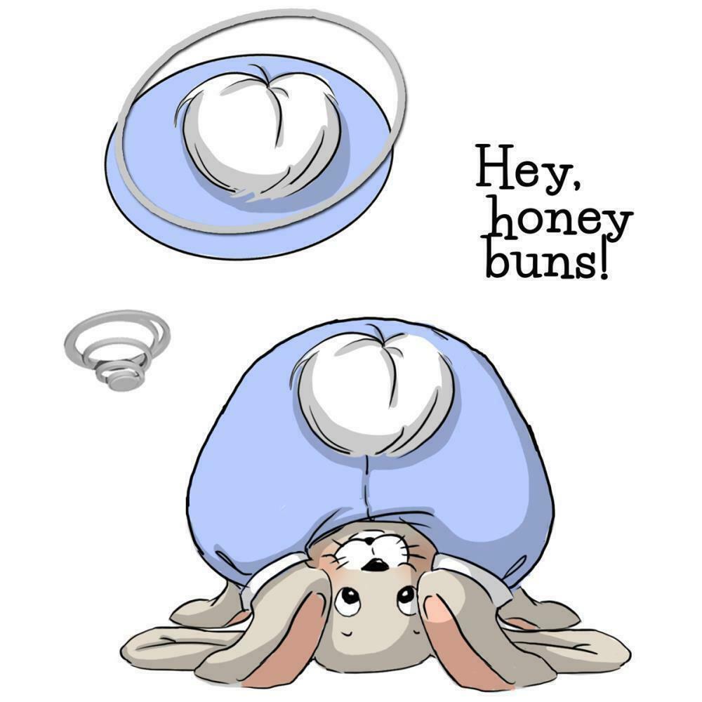 Art Impressions Honey Buns Set Cling Rubber Stamps and Die 5pc