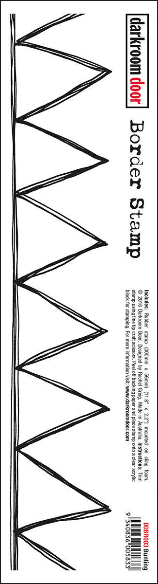 Darkroom Door Border Rubber Stamp Bunting 300mm x 56mm