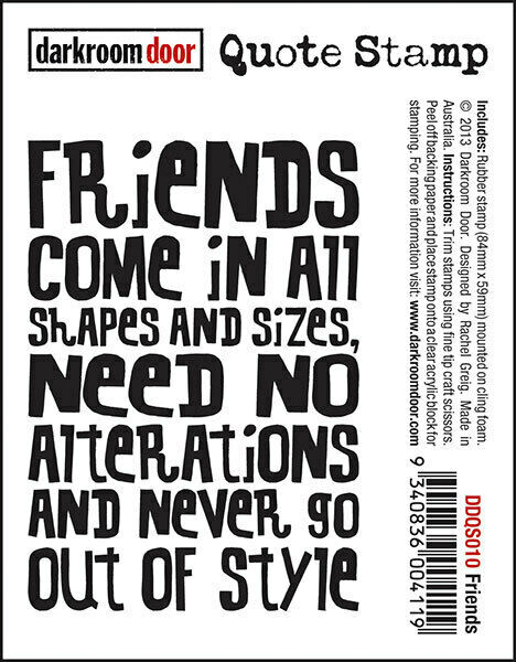 Darkroom Door Quote Rubber Stamp Friends 59mm x 84mm