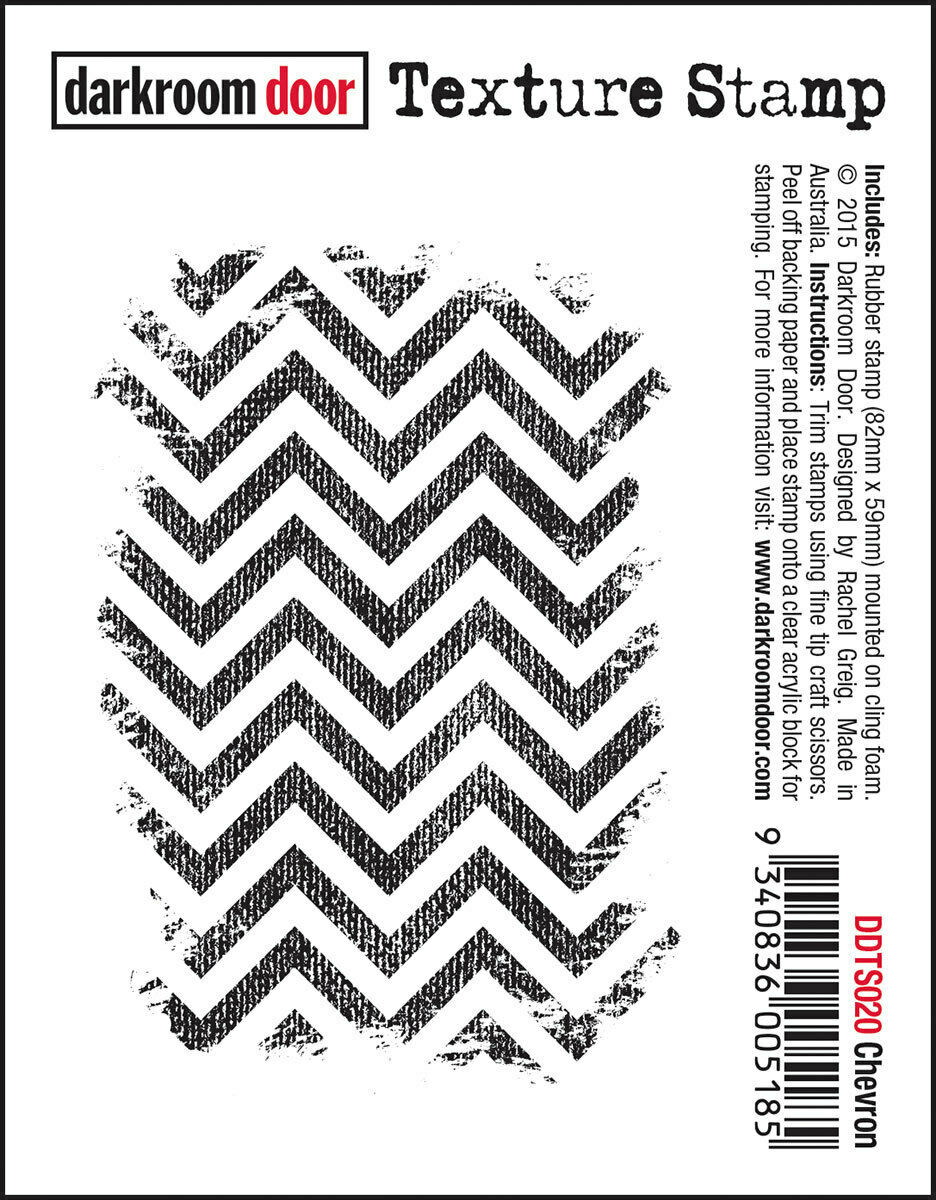 Darkroom Door Texture Rubber Stamp Chevron 59mm x 82mm